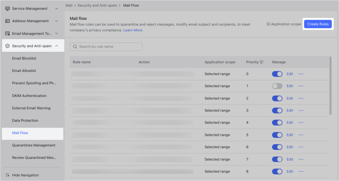 Admin | Set up mail flow rules