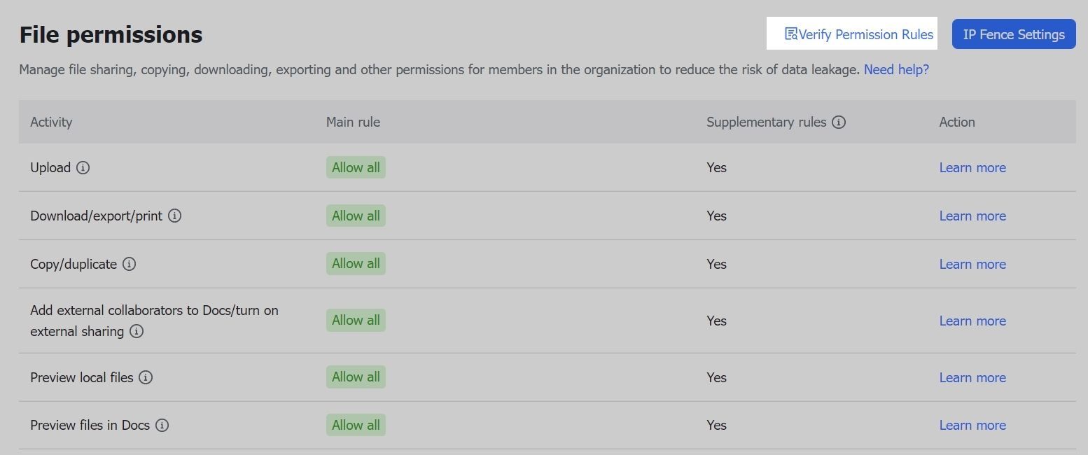 Admin | Set up file operation permissions for members